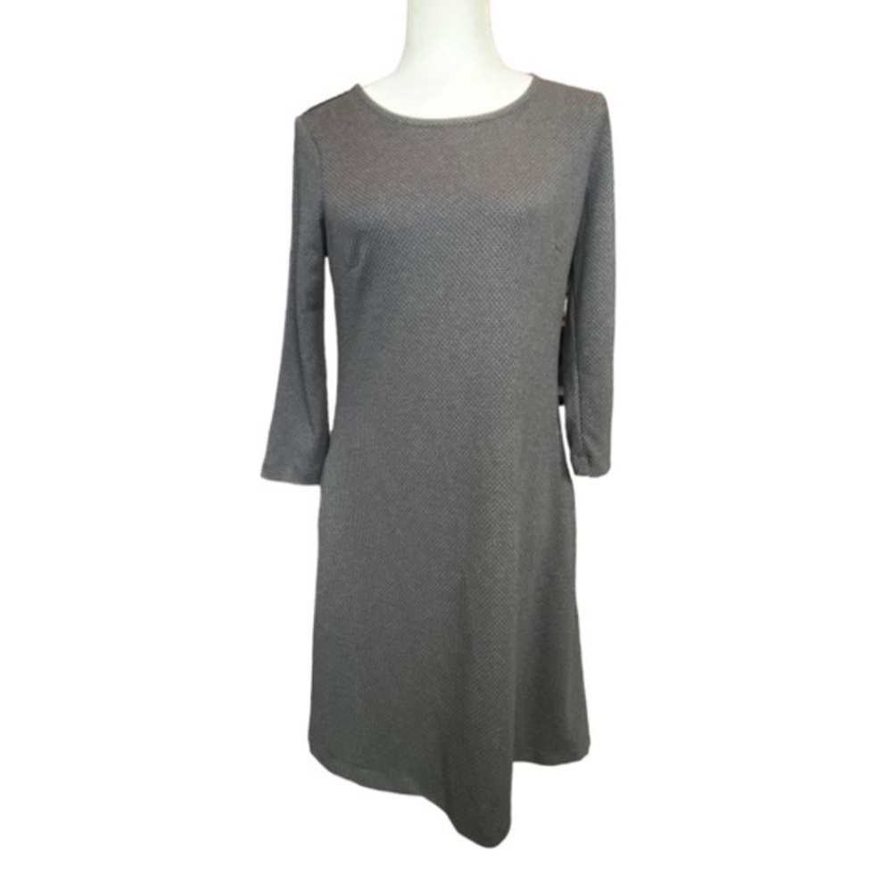 NEW! NICOLE MILLER Original Dress A-Line Knit Pockets Geometric Detail Small